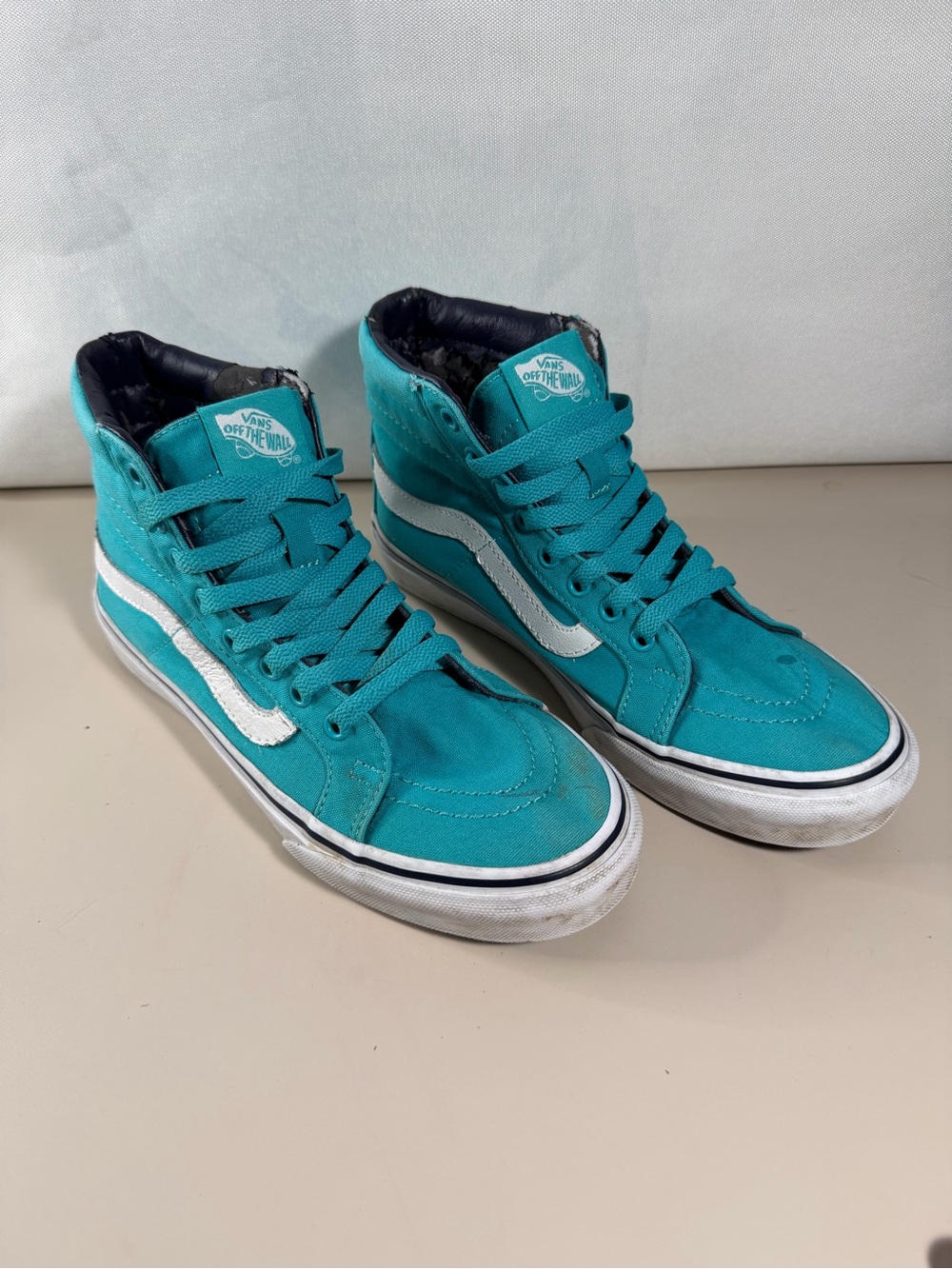 Vans sk8 hi Turquoise hightop sneaker canvas 7.5 womans 6 mens